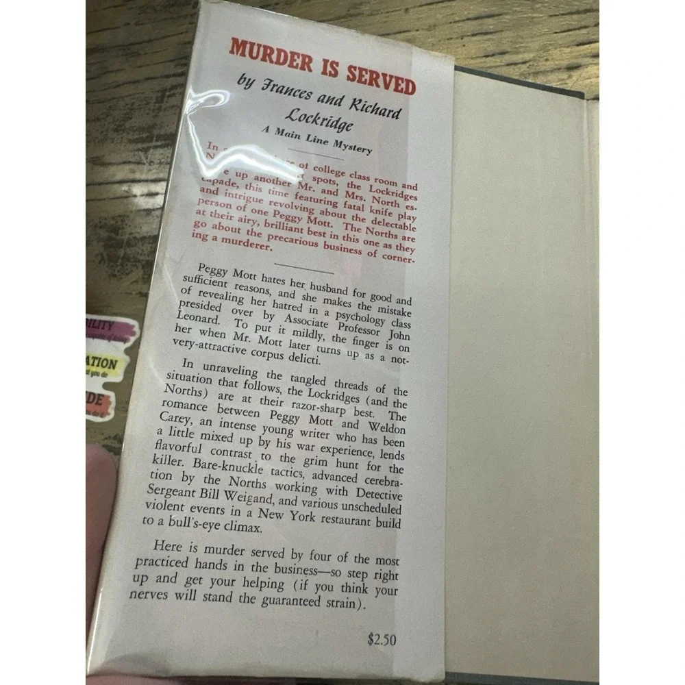 1948 1st Ed Murder is Served by Francis & Richard Lockridge - Lippincott SCARCE!